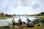 Lavadeiras nas margens do rio Touques Eugene Boudin